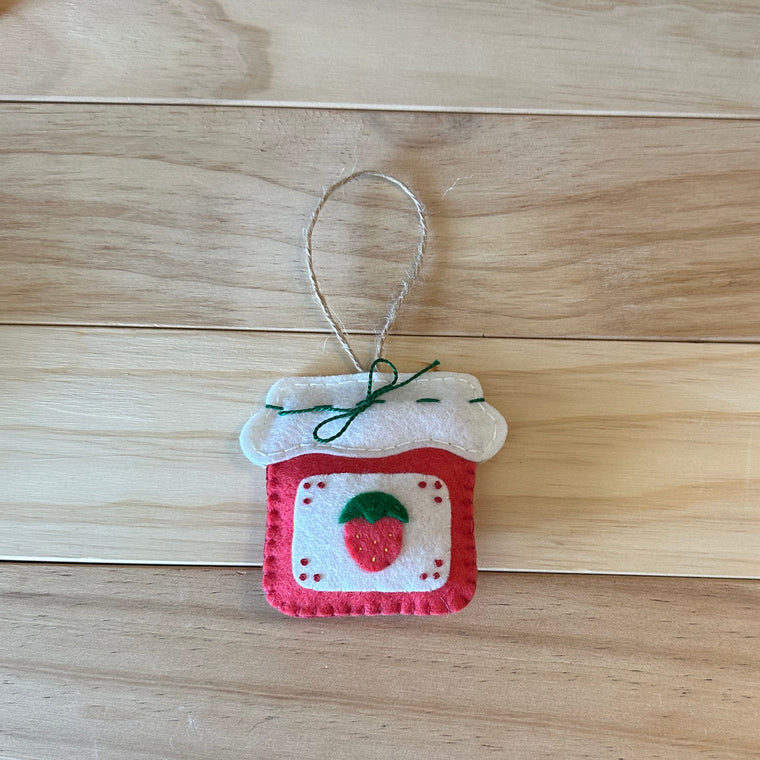 Strawberry Preserves Wool Felt Ornament