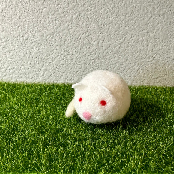 White Mouse Needle Felted Figure