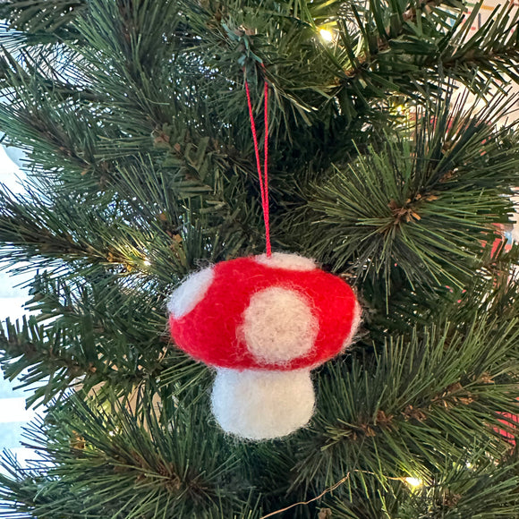 Toadstool Needle Felt Ornament