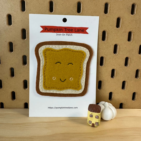 Peanut Butter Toast Iron On Wool Patch