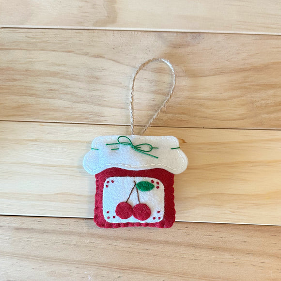 Cherry Preserves Wool Felt Ornament
