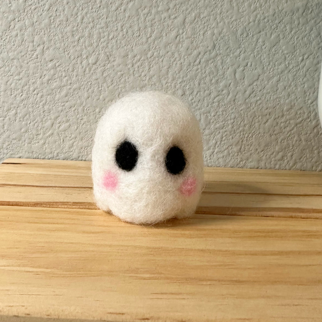 Bashful Ghost Needle Felted Figure