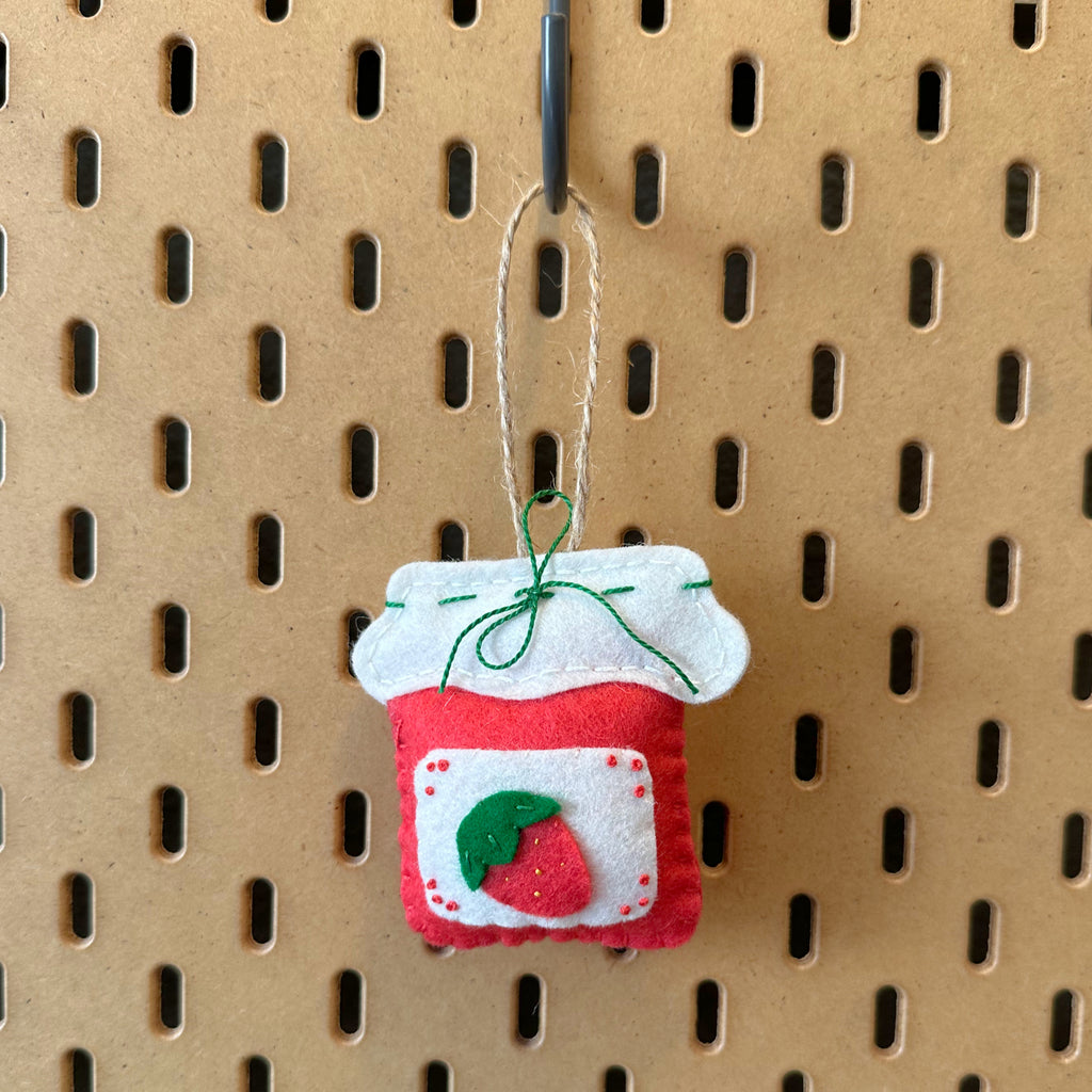 Strawberry Preserves Wool Felt Ornament