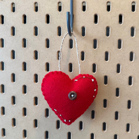 Berries and Twigs Red Heart Wool Felt Ornament
