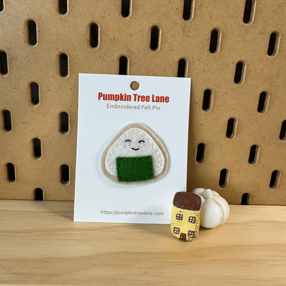 Onigiri Wool Felt Pin