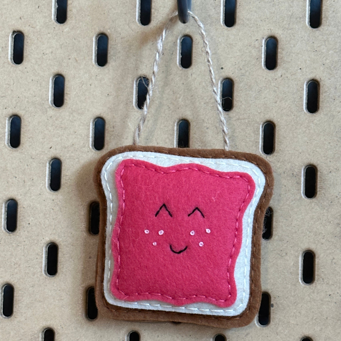 Toast Strawberry Jam Wool Felt Ornament