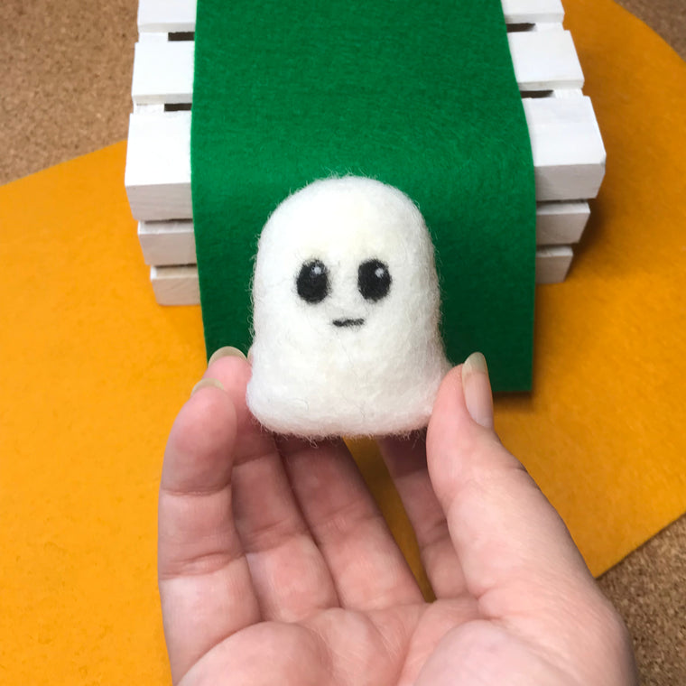 Meh Ghost Needle Felted Figure