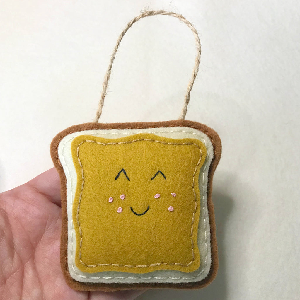 Toast Peanut Butter Wool Felt Ornament