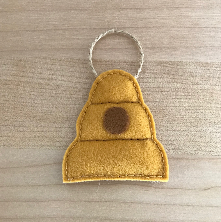 Beehive Wool Felt Ornament - Made to Order